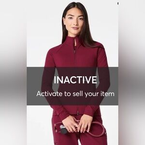 ISO Figs Deep Cranberry On-shift Contour Knit Jacket. Size Small or X-Small.